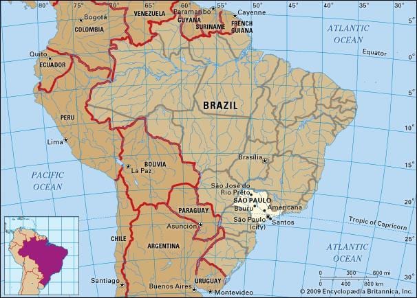 São Paulo harta gjeografike