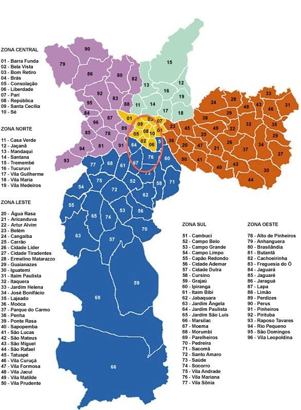 São Paulo komunat map